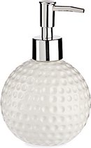 zeepdispenser Golfbal 150 ml keramiek wit/zilver