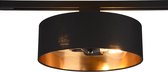 LED Railverlichting - Plafondlamp - Plafondverlichting - Trinon Dual Hostons - 2 Fase - E27 Fitting - Rond - Mat Zwart/Goud - Textiel