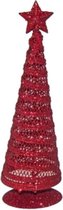 kerstboom decoratie 20 x 7 cm staal rood