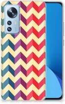 TPU Siliconen Hoesje Xiaomi 12 | 12X Doorzichtig Hoesje Zigzag Color