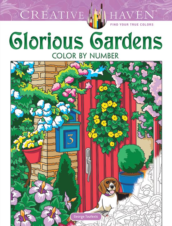 Foto: Creative haven glorious gardens color by number coloring book