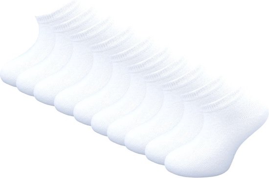 10 paires de Chaussettes Sneaker Kids - Chaussettes basses - Wit - Taille 35-38