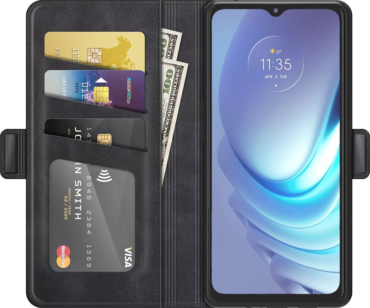 Mobigear Telefoonhoesje geschikt voor Motorola Moto G50 Hoesje | Mobigear Slim Magnet Bookcase Portemonnee | Pasjeshouder voor 3 Pasjes | Telefoonhoesje voor Pinpas / OV Kaart / Rijbewijs - Zwart