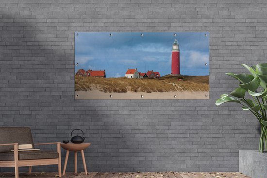 Décoration murale extérieur Phare aux Pays- Nederland - 160x80 cm - Toile de jardin - Affiche extérieure