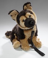 Knuffel Duitse Herdershond aan riem 25 cm - Speelgoed dieren honden