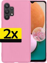 Coque Samsung A13 4G Siliconen - Coque Samsung Galaxy A13 4G - Coque Samsung A13 4G Rose Clair - 2 Pièces