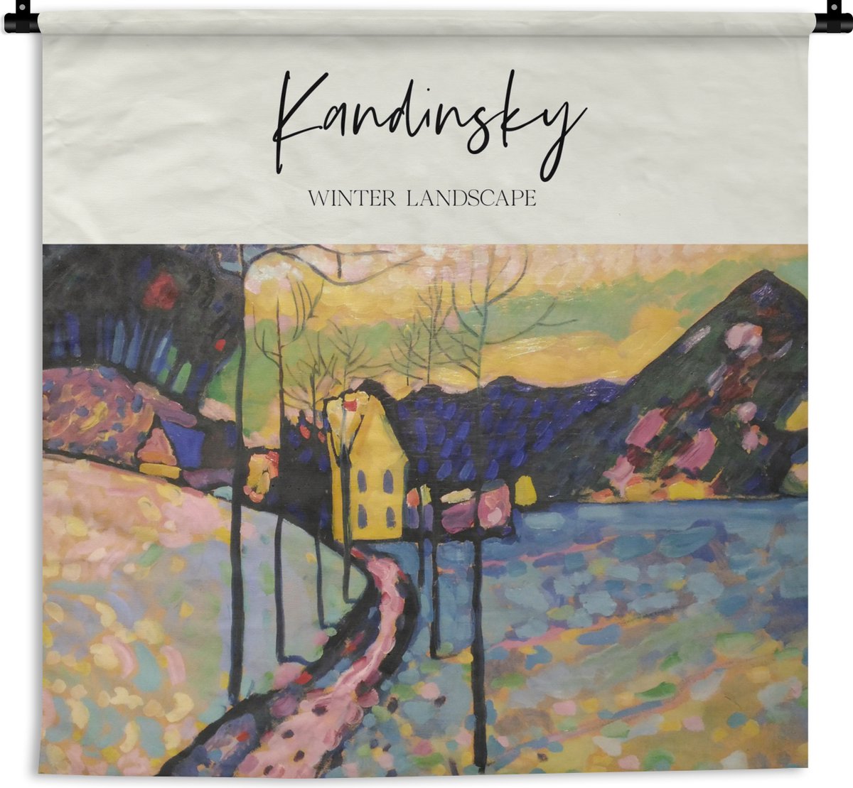 Wandkleed - Wanddoek - Kunst - Winter landscape - Kandinsky - 180x180 cm - Wandtapijt