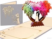 Popcards popupkaarten – Trouwkaart Huwelijk Liefde Verliefd Verloofd Trouwen Felicitatie zilveren pop-up kaart 3D wenskaart