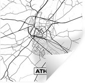 Stickers muraux - Plan de la ville - Carte - België - Wit Zwart - Ath - Carte - 30x30 cm - Feuille adhésive