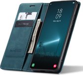 Samsung Galaxy S22 Hoesje - Book Case Leer Slimline Blauw