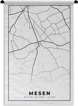 Tapisserie - Tapisserie - Plan de Ville - Carte - België - Zwart Wit - Messines - Carte - 90x135 cm - Tapisserie