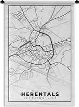 Tapisserie - Tapisserie - Plan de ville - Carte - België - Zwart Wit - Herentals - Carte - 90x135 cm - Tapisserie