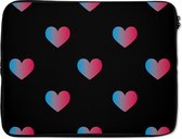 Laptophoes 15.6 inch - Liefde - Roze - Blauw - Valentijn - Laptop sleeve - Binnenmaat 39,5x29,5 cm