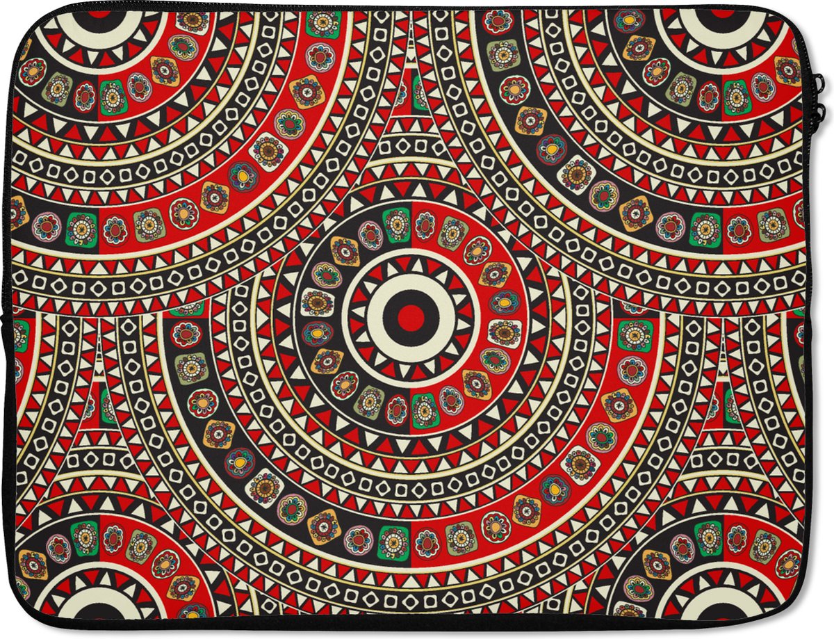 Laptophoes 17 inch - Patronen - Mandala - Australië - Laptop sleeve - Binnenmaat 41x28 cm - Zwarte achterkant
