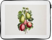 Laptophoes 17 inch - Fruit - Vijgen - Bladeren - Laptop sleeve - Binnenmaat 42,5x30 cm - Zwarte achterkant