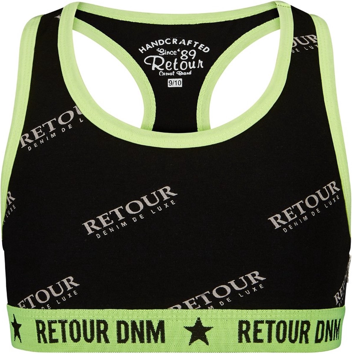 Retour Jeans Meisjes Top Irma Zwart/Neon Geel