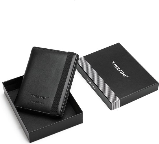 Portemonnee heren - Portefeuille - ECHT LEER - RFID anti skim - Cadeau voor heren - Zwart
