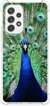 Beschermhoesje Geschikt voor Samsung Galaxy A53 5G Telefoon Hoesje met doorzichtige rand Pauw