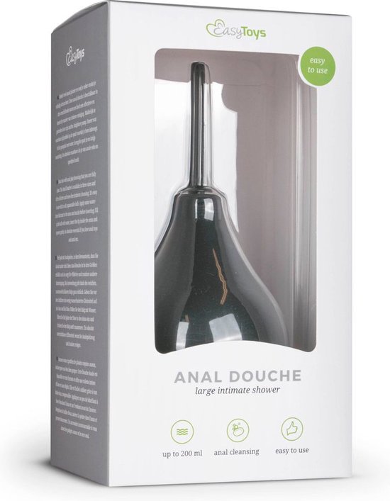 EasyToys Anaal Douche – Geschikt voor Anaal en Vaginaal Gebruik – Grote Intieme Reiniger voor Mannen en Vrouwen – 200 ML - Zwart