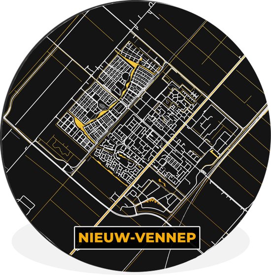 Goed fonds Voorloper Wandcirkel - Muurcirkel - Nieuw Vennep - Stadskaart - Plattegrond - Kaart -  Black and... | bol.com