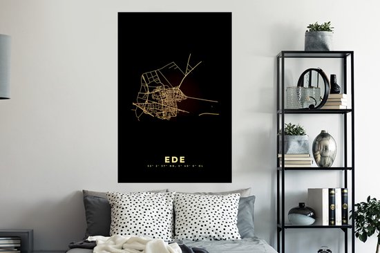 Stickers Stickers muraux - Ede - Plan de la ville - Carte - Carte - Pays- Nederland - 80x120 cm - Feuille adhésive