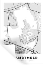 Muurstickers - Sticker Folie - Oldambtmeer - Kaart - Plattegrond - Stadskaart - Nederland - 40x60 cm - Plakfolie - Muurstickers Kinderkamer - Zelfklevend Behang - Zelfklevend behangpapier - Stickerfolie