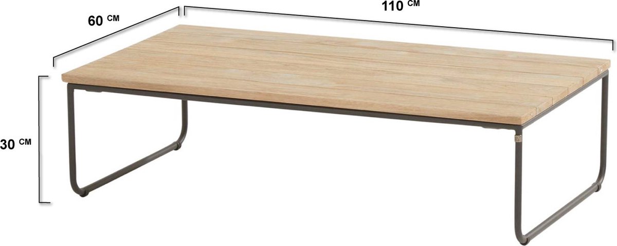 4 Seasons Outdoor Axel koffietafel teak 110 x 60 cm