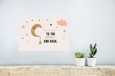 Poster Quotes - Kinderen - Love you to the moon and back - Spreuken - Kids - Baby - Meisje - 30x20 cm - Poster Babykamer