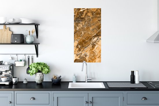 Poster Kristal - Geel - Graniet - Wit - 40x80 cm