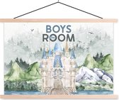 Posterhanger incl. Poster - Schoolplaat - Quotes - Boys room - Spreuken - Jongens - Kids - Baby - Boys - 150x100 cm - Blanke latten