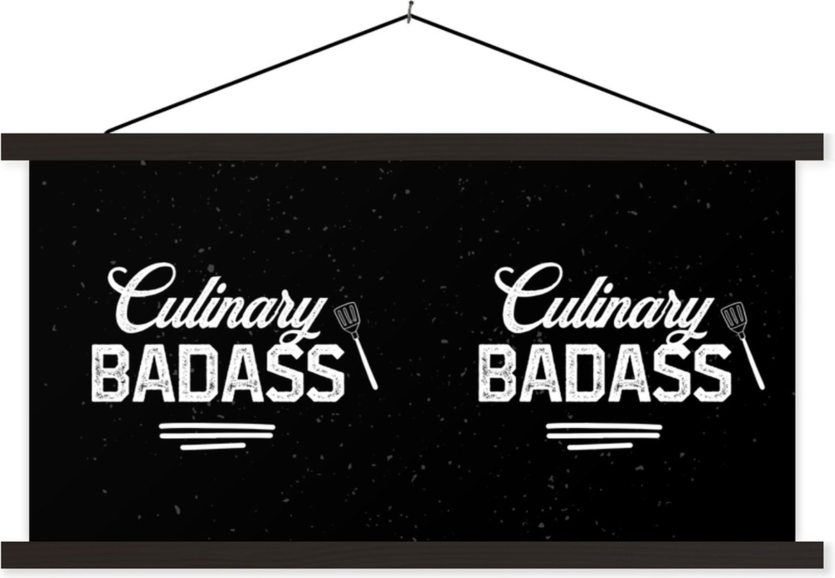 Posterhanger incl. Poster 90x45 cm - Schoolplaat - Frituur - Barbecue - Bakken - Culinary 