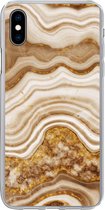 Coque iPhone Xs Max - Imprimé marbré - Goud - Galets - Coque en Siliconen téléphone -