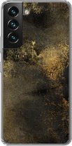 Geschikt voor Samsung Galaxy S22 hoesje - Goud - Zwart - Luxe - Siliconen Telefoonhoesje