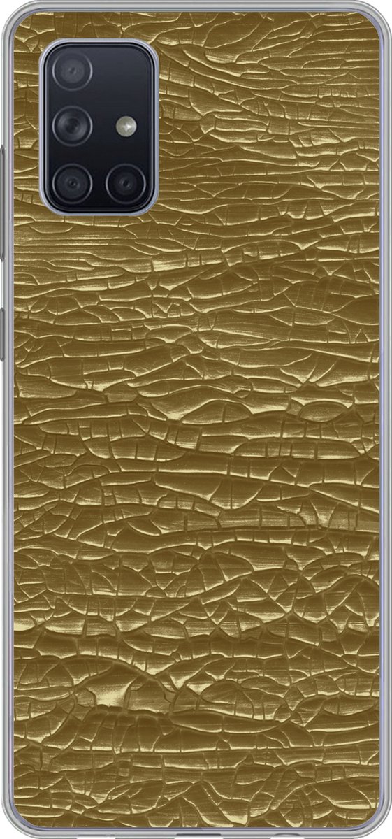 Telefoonhoesje Geschikt voor Samsung Galaxy A51 5G hoesje - Goud - Bladgoud - Luxe - Siliconen Telefoonhoesje Telefoonhoesje