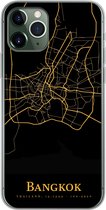 Geschikt voor iPhone 11 Pro hoesje - Bangkok - Kaart - Goud - Siliconen Telefoonhoesje