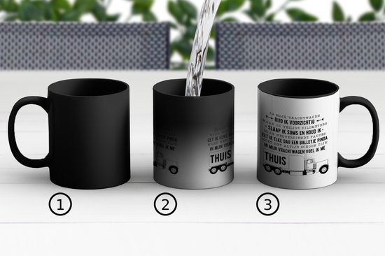 Magic Mug - Photo on Warmth Mugs - Coffee Mug - Proverbes - 'In my truck...' - Quotes - Truck - Magic Mug - Cup - 350 ML - Tea Mug - Sinterklaas decoration - Handout gifts for children - Shoe present Sinterklaas