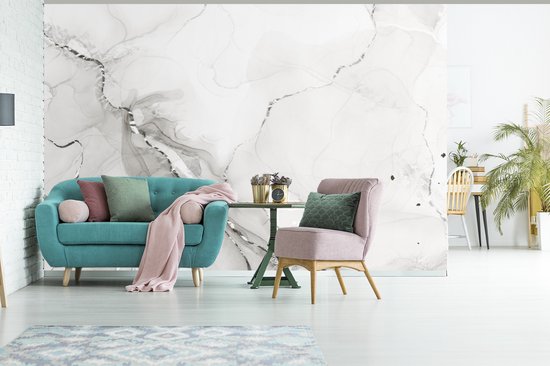 Papier Peint - Papier Papier peint photo Marbre - Zwart - Motifs - Largeur 330 cm x Hauteur 220 cm