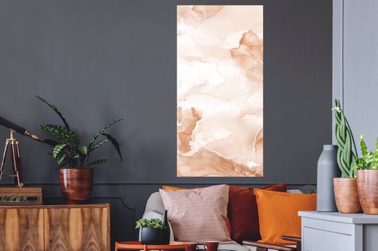 Stickers muraux - Film autocollant - Marbre - Marron - Rouge - 60x120 cm - Film adhésif - Stickers muraux Chambre d'enfant - Papier peint autocollant