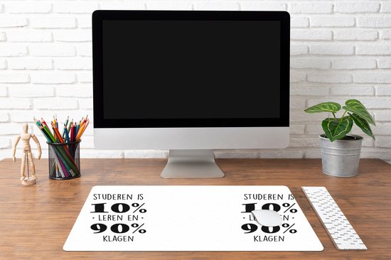 Sous-main 80x40 cm - Tapis de souris Étude - Étudier - Citations - Étudier c'est 10% apprendre et 90% se plaindre - Sous-main XL - Protection de sous-main - Tapis de souris Ordinateur