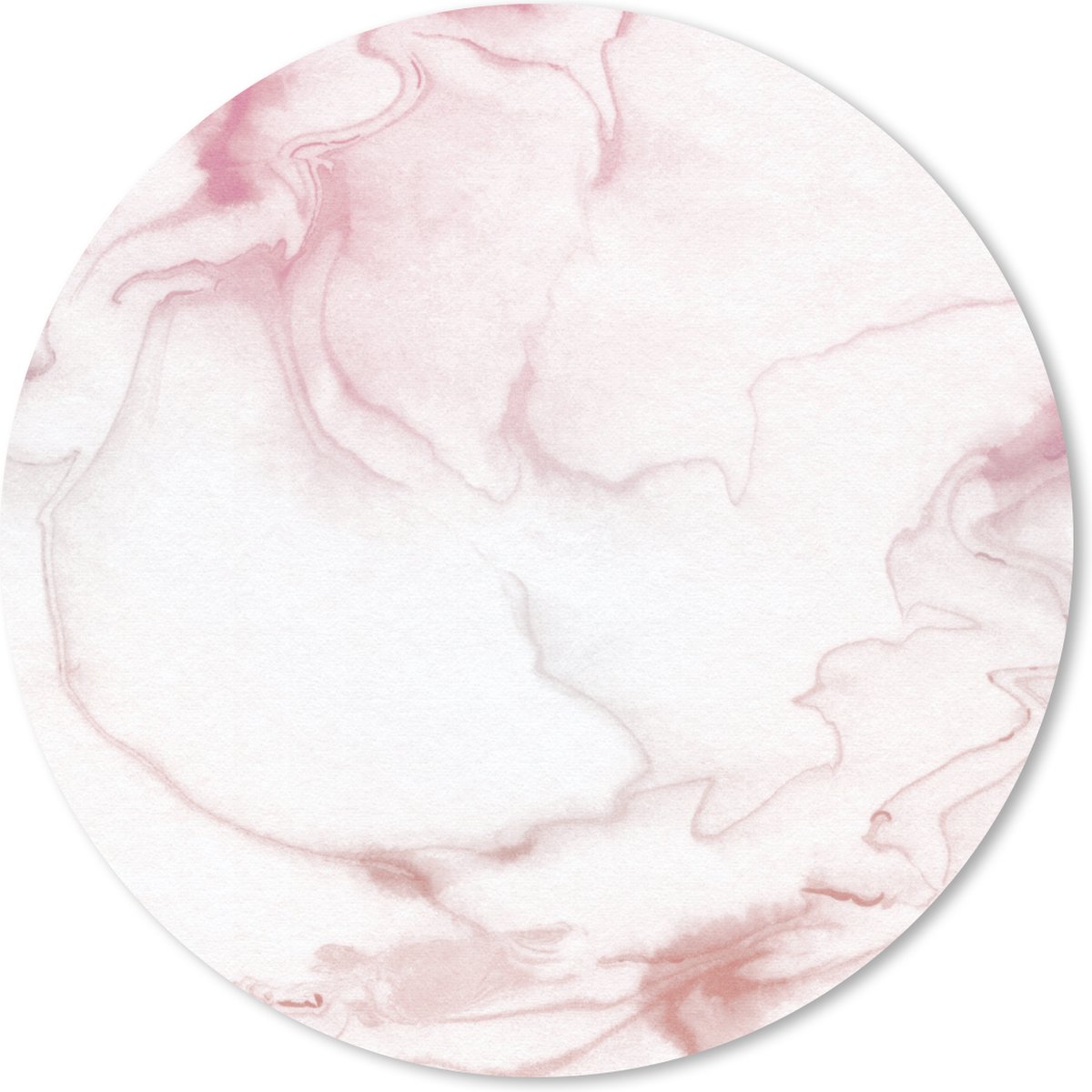 Muismat rond 50x50 cm - Mousepad Marmer - Roze - Wit - Ronde muismatten
