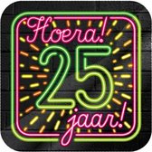 onderzetters 25 jaar 10 cm karton 6 stuks