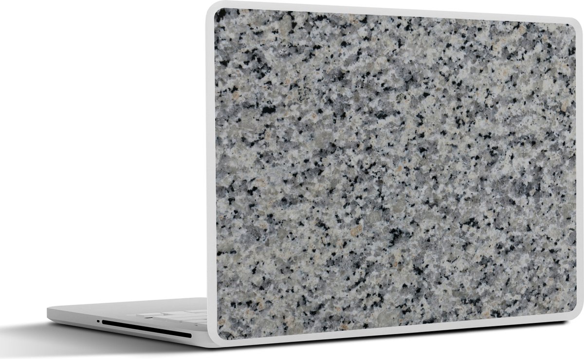 Laptop sticker - 14 inch - Graniet print - Steen - Zwart - Grijs - 32x5x23x5cm - Laptopstickers - Laptop skin - Cover