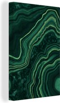Canvas schilderij 90x140 cm - Wanddecoratie Marmer - Groen - Patronen - Muurdecoratie woonkamer - Slaapkamer decoratie - Kamer accessoires - Schilderijen