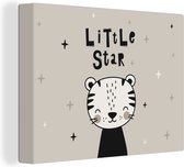 Canvas Schilderij Quotes - Little star - Spreuken - Kids - Baby - Jongens - Meiden - 80x60 cm - Wanddecoratie