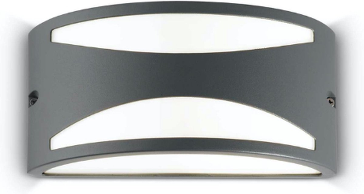 Ideal Lux - Rex-3 - Wandlamp - Aluminium - E27 - Grijs - Voor binnen - Lampen - Woonkamer - Eetkamer - Keuken