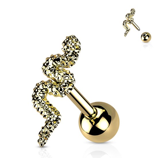 Piercing slang goud bol