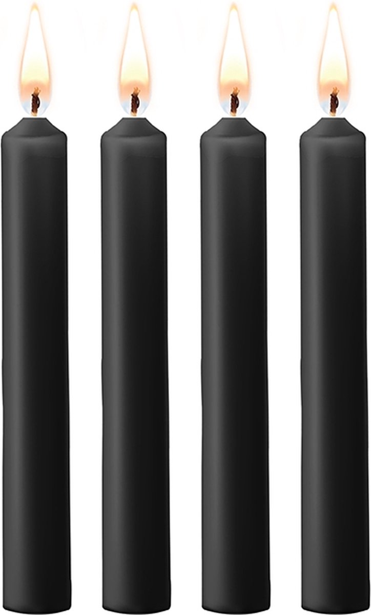 Goedkoopste Ouch! Teasing Wax Candles - Waxkaarsen Paraffine - Lage Temperatuur - 4 Stuks - Zwart