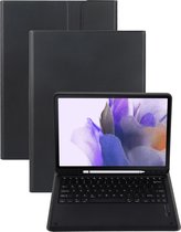 Hoes Geschikt voor Samsung Galaxy Tab S7 FE Hoes Keyboard Cover Toetsenbord Hoesje - Hoesje Geschikt voor Samsung Tab S7 FE Toetsenbord Hoes - Zwart