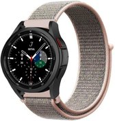 Strap-it Watch 4 & Watch 5 bandje - Samsung Galaxy Watch 4 Classic 46mm nylon band - pink sand - Geschikt voor Samsung Galaxy Watch 5 Pro – 44mm – 40mm & Galaxy Watch 4 40mm, 44mm