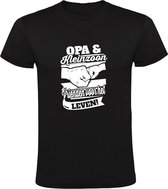 Opa & kleinzoon Heren T-shirt | familie | Vaderdag | zoon | Vrienden | Zwart